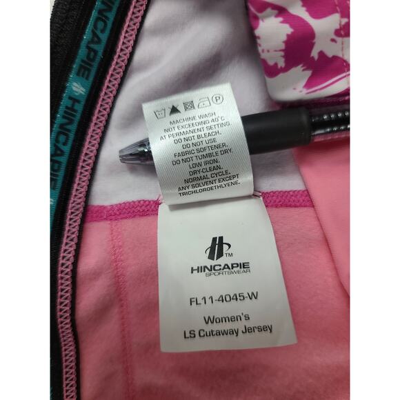 Hincapie Pink White Cut Away Cycling Bike Riding Top Jersey Large - Picture 5 of 6